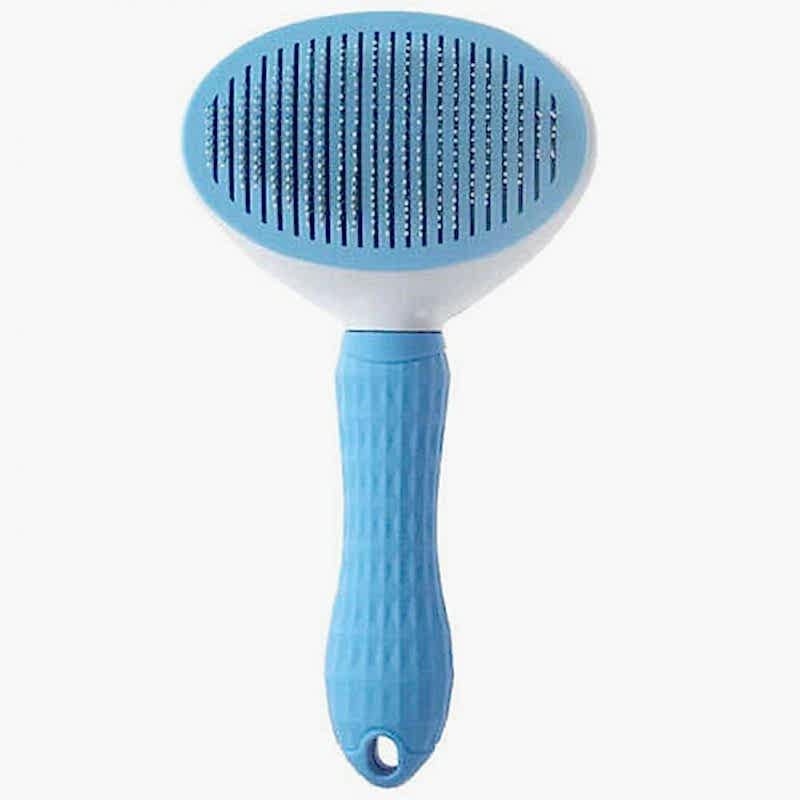 CLEAN  Telli Basmalı Kedi ve Köpek Tüy Toplama Tarağı - Mavi