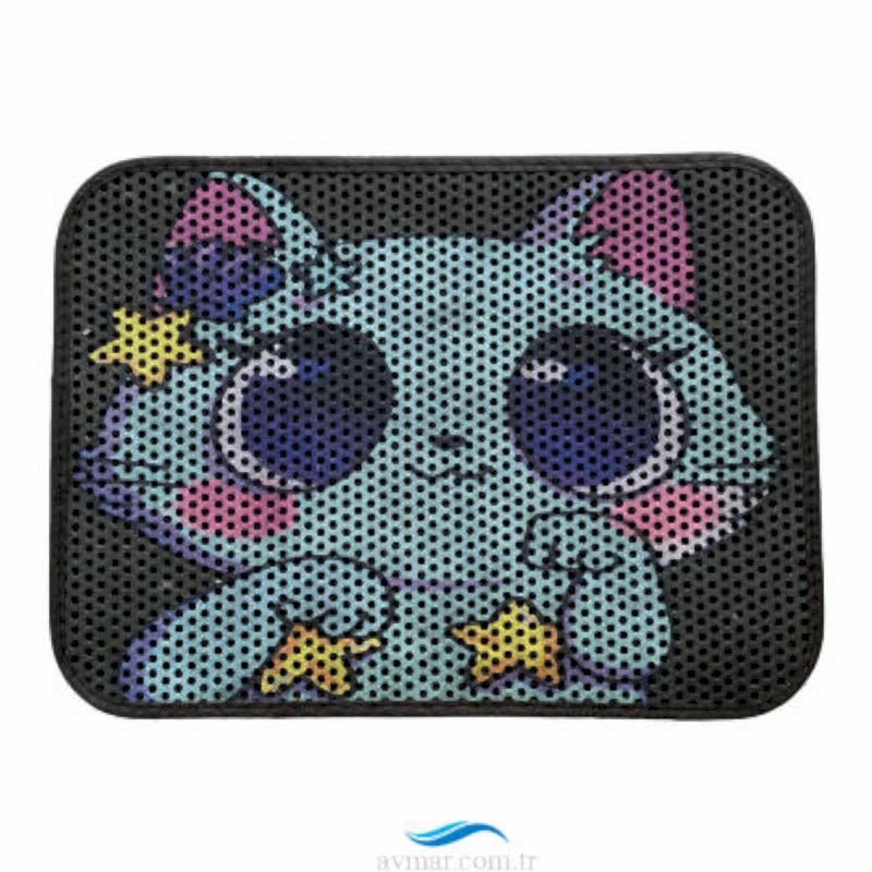 Elekli Kedi Tuvalet Önü Paspası 58x 43 cm