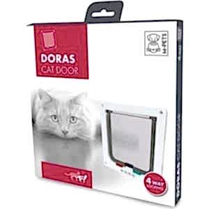 M-Pets Kedi Kapısı Tünelli 4 Yönlü Kilitli Beyaz