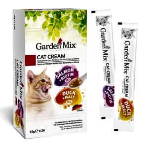 Garden Mix Kedi Kreması Somon Biotin ve Ördek Malt Ek Besin Kedi Ödülü (24 x 15 Gr)