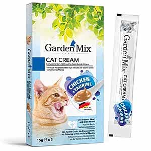 Garden Mix Kedi Kreması Tavuk Taurin Ek Besin ve Kedi Ödülü (5 x 15 Gr)