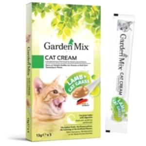 Garden Mix Kedi Kreması Kuzu Kedi Otlu Ek Besin ve Kedi Ödülü (5 x 15 Gr)