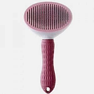 CLEAN  Telli Basmalı Kedi ve Köpek Tüy Toplama Tarağı - Pembe