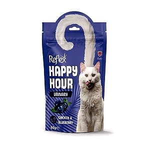 Happy Hour Urinary Chicken & Blueberry Urinary Tavuk ve Yaban Mersinli Üriner Sistem Destekleyici Kedi Ödül Maması (60 Gr)
