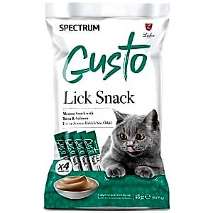 Spectrum Gusto Lick Snack Ton ve Somon Balıklı Sıvı Kedi Ödülü (4x15 Gr)