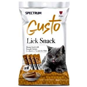 Spectrum Gusto Lick Snack Ton Balıklı ve Tavuk Etli Sıvı Kedi Ödülü (4x15 Gr)