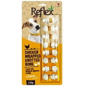Reflex Tavuk Etli Düğümlü Çiğneme Burgu Kemiği 100 Gr - 8 li Paket