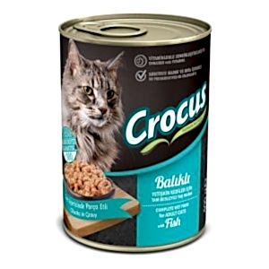 Crocus Balıklı Sos İçinde Parça Etli Kedi Konservesi 400 Gr