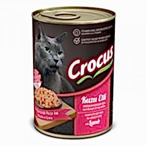 Crocus Kuzu Etli Sos İçinde Parça Etli Kedi Konservesi 400 Gr